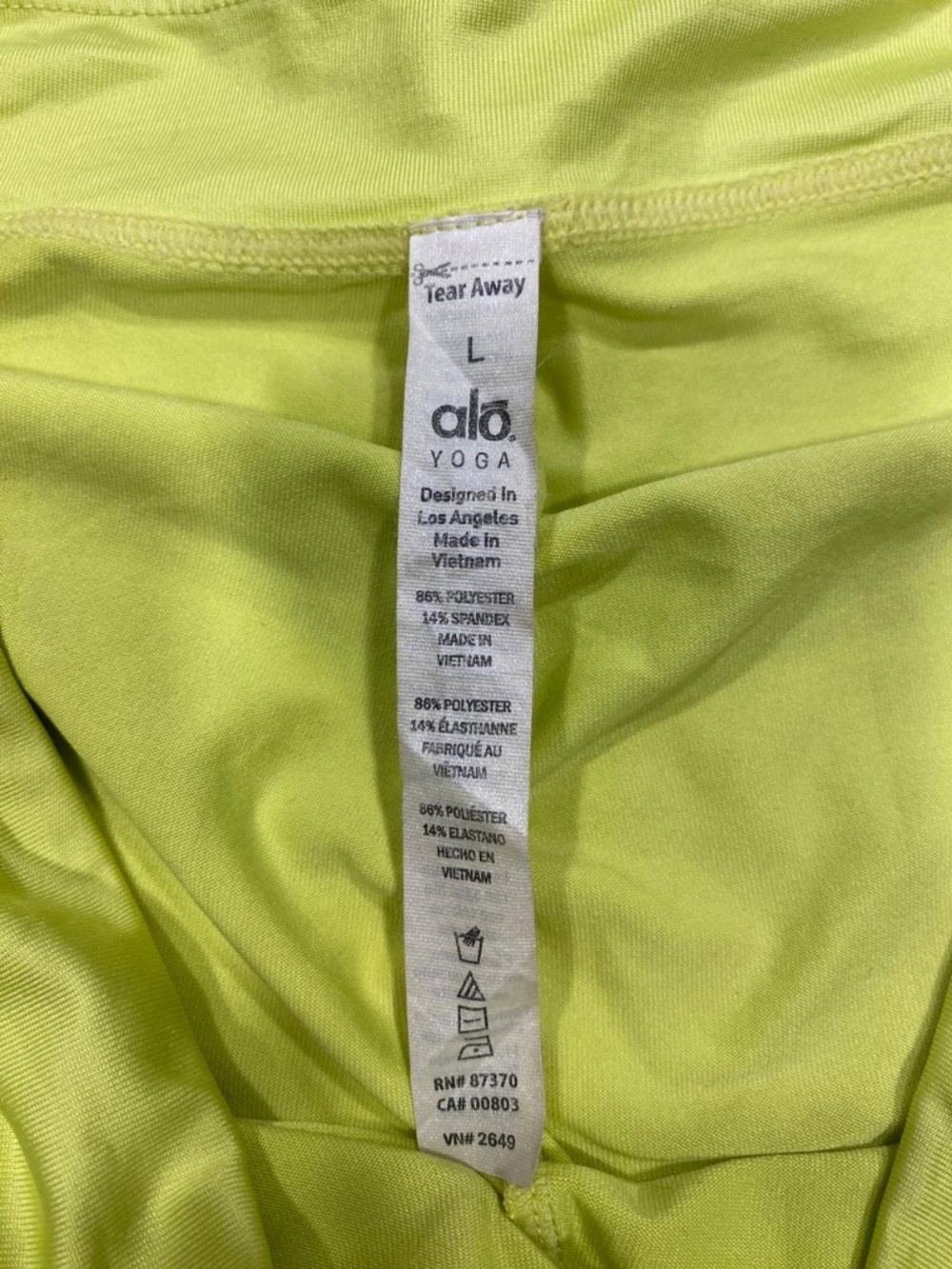 Alo Yoga Lime Green Ruched Side Drawstring Booty Shorts Size L - Picture 7 of 7